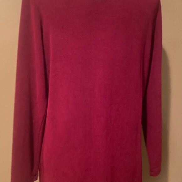 Chico’s Design Burgundy Snap Cardigan Size Medium 8 Chico’s Size 1 - Picture 6 of 9